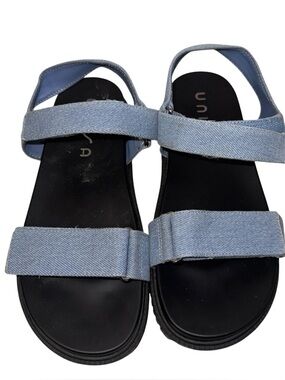 Unisa Light Blue Denim Double-Strap Women's Sandals Size 8